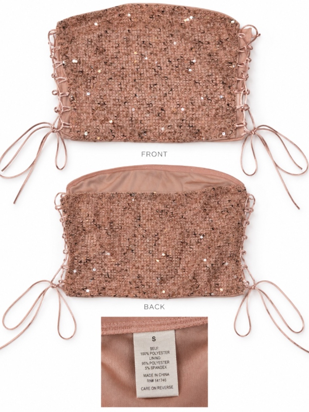 SHEIN Women's Pink Sequin Crop-top